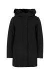Woolrich Black Stretch Polyester Firth Down Jacket In Black