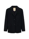 Woolrich Long-sleeved Suit Jacket In Melton Blue