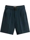 Woolrich Blended Linen Shorts In Linen With Waist Belt