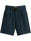 Woolrich Blended Linen Shorts In Linen With Waist Belt