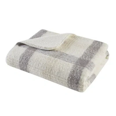 Woolrich Bloomington Faux Mohair To Sherpa Throw In Natural