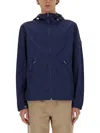 Woolrich Nylon Hooded Jacket Drawstring Adjustable In Blue