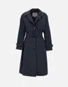 Woolrich Summer Trench Coat In Blue
