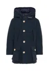 Woolrich Arctic Hooded Padded Coat In Blue