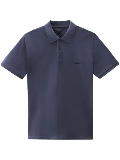 Woolrich Blue Cotton Pique Polo Shirt