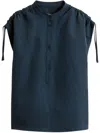 Woolrich Blue Shirt With Drawstring Shoulder Details In Blue