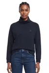 Woolrich Blue Solid Turtle Neck Sweater In Blue