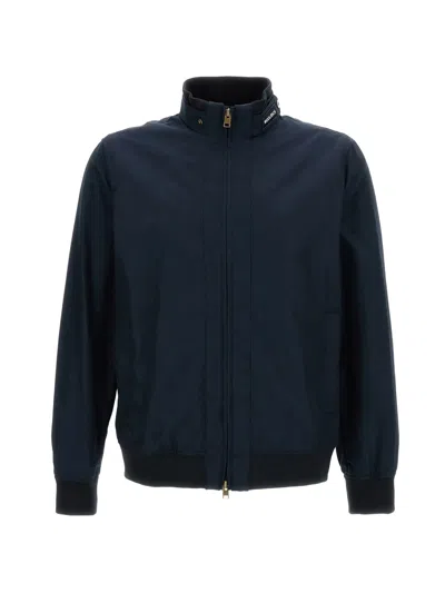 WOOLRICH BLUE SPRING LEWIS BOMBER COTTON JACKET
