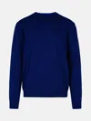 WOOLRICH BLUE WOOL SWEATER