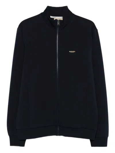 Woolrich Blue Zip-up Turtleneck Sweatshirt