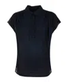 Woolrich Blusa Blu A Maniche Corte In Cotone