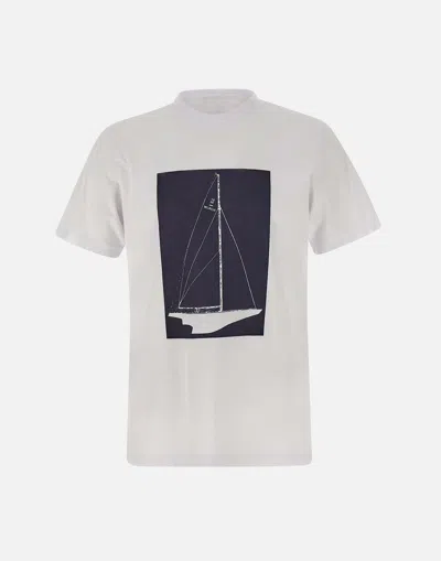 Woolrich "boat" Logo Cotton T Shirt In Neutral