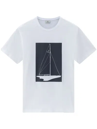 Woolrich Boat-print T-shirt In White