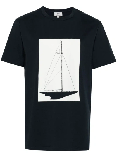 Woolrich Boat Cotton T-shirt In Blue