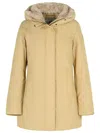 Woolrich Boulder Beige Cotton Blend Parka In Yellow