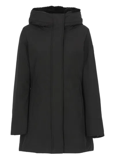 Woolrich Boulder Faux Fur Parka In Black