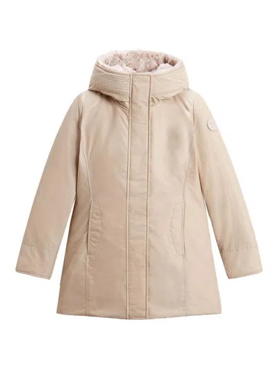 Woolrich Boulder Parka Coat In Beige