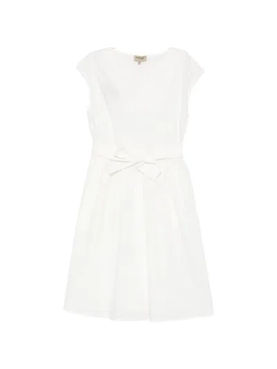 Woolrich Bow Midi Dress In White