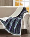Woolrich Brewster Oversized Mink To Berber Electric Throw, 60" X 70" In Blue,green