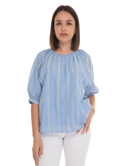 Woolrich Broderie Anglaise Blouse In Azure