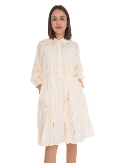 Woolrich Broderie Anglaise Over Dress Lace Dress In White