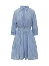 Woolrich Light Blue Broderie Anglaise Shirt Dress In Sea Breeze
