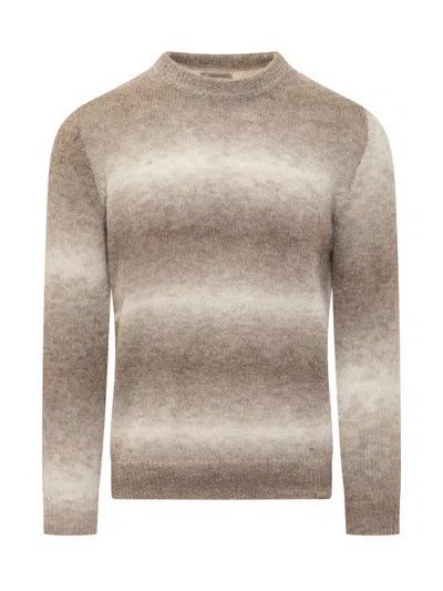Woolrich Brown Ombre Crew Neck Sweater