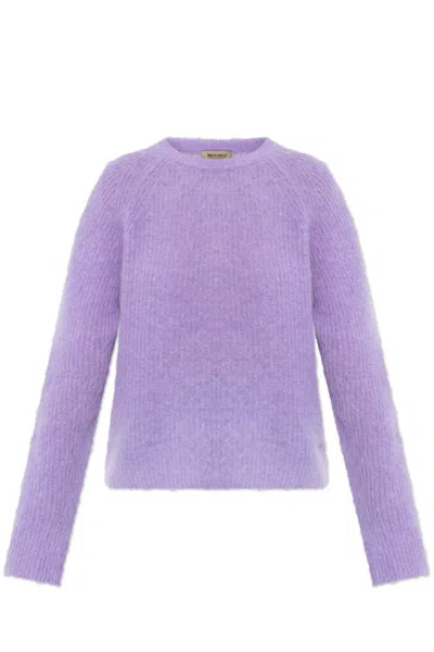 Woolrich Brushed-finish Sweater In Purple