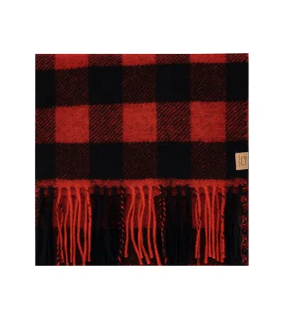 Woolrich Buffalo Check Red And Black Scarf