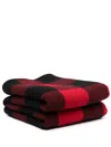 Woolrich Check-pattern Knitted Wool Throw In Red