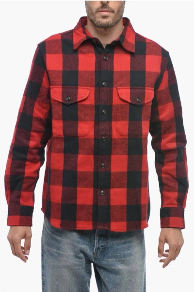 Woolrich Checked Button In Red