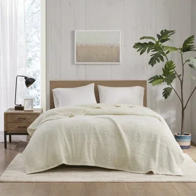 Woolrich Burlington Berber Cozy Soft Blanket In Ivory