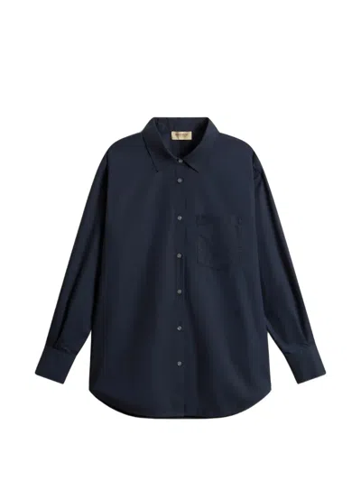 Woolrich Button Chest-pocket Shirt In Blue
