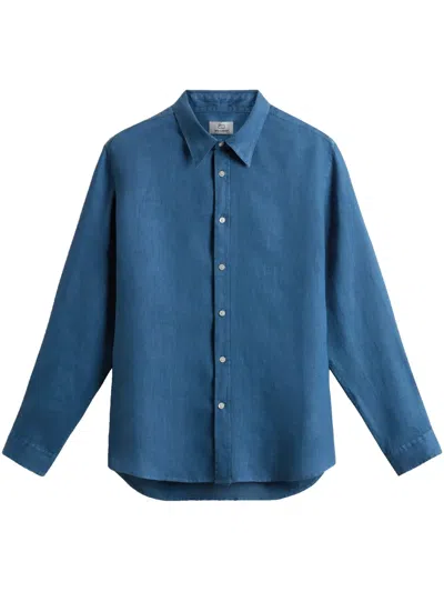 Woolrich Button-down Shirt In Blue