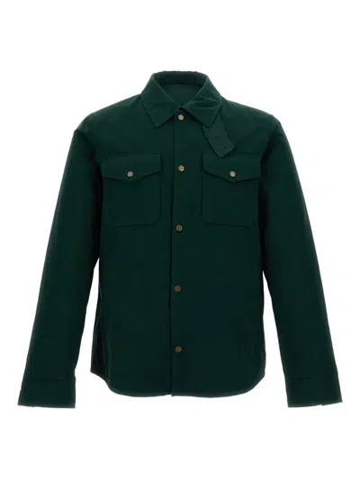 Woolrich Button-fastening Flap-pocket Jacket In Green