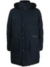 Woolrich Button-fastening Padded Jacket In Blue