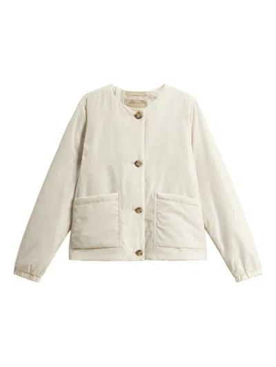 Woolrich Button-fastening Patch-pocket Jacket In Neutral