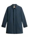 Woolrich Button-fastening Peached Coat In Blue