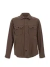 Woolrich Button Flap Cotton Overshirt In Multi