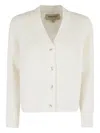 Woolrich Boucle Cardigan With V-neckline And Relaxed Fit In Neutral