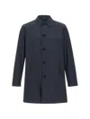 Woolrich Button Front Coat In Blue