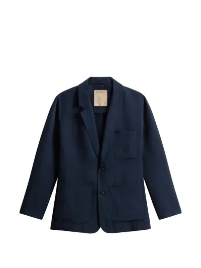 Woolrich Button Patch-pocket Blazer In Purple