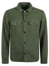 Woolrich Button-up Cotton Overshirt With Two Chest Pockets In Gray