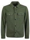 Woolrich Button-up Cotton Overshirt With Two Chest Pockets In Green