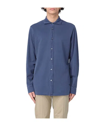 Woolrich Button-up Long Sleeve Shirt In Blue