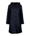 Woolrich Buttoned Hooded Coat In Blue
