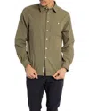 Woolrich Buttoned Long-sleeved Shirt In Lake Olive