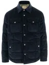 Woolrich Corduroy Down-filled Alaskan Overshirt In Melton Blue