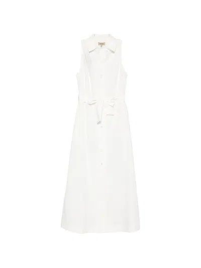 Woolrich Buttoned Midi Dress In White