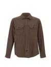 Woolrich Buttoned Pocket Coat In Brown